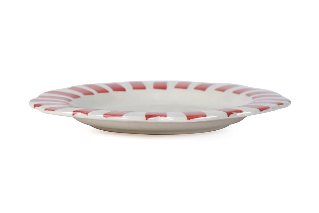 Red Stripe Ceramic Plates