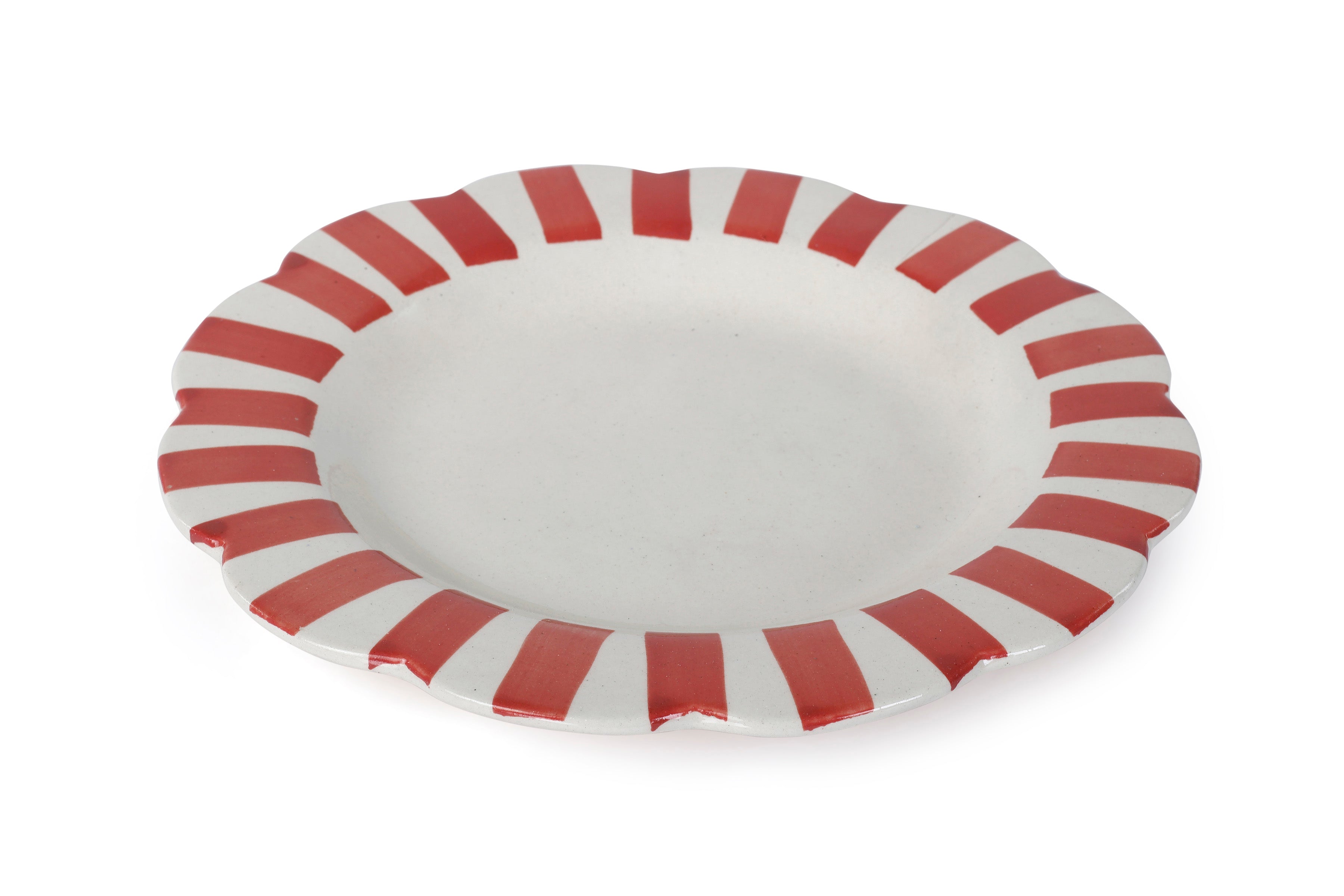 Red Stripe Ceramic Plates