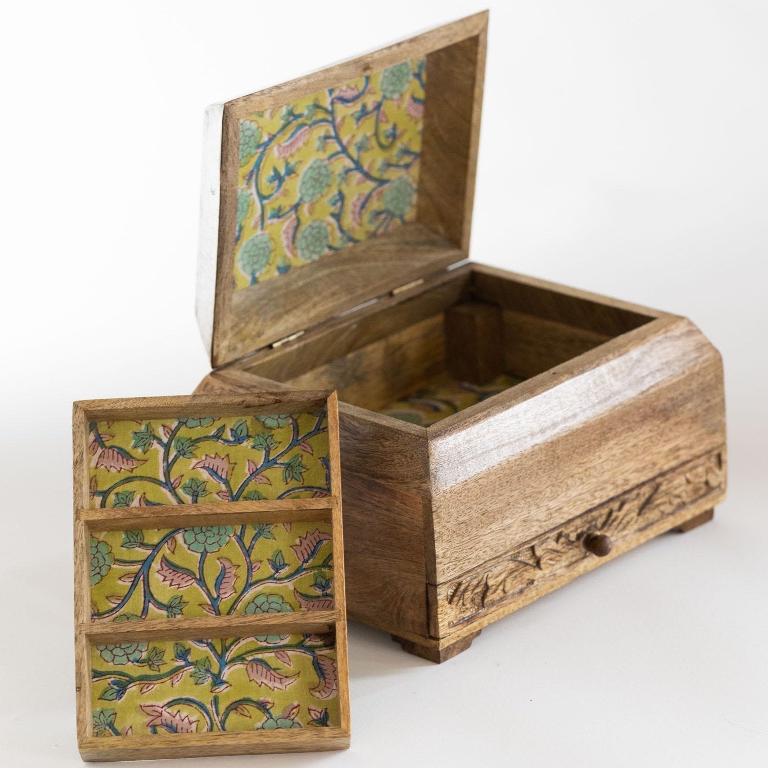 Phoolon Mango Wood Jewelry Box