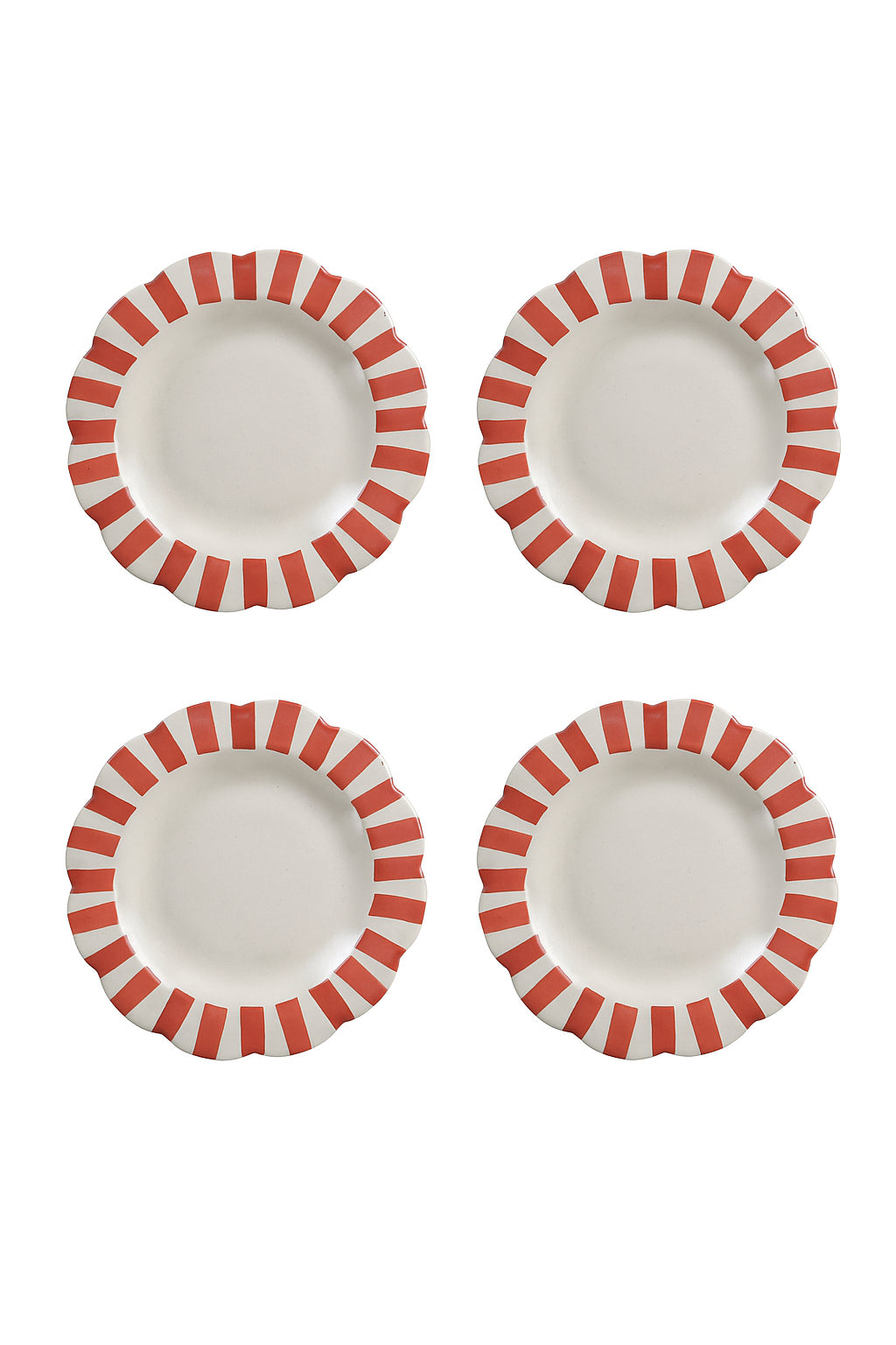 Red Stripe Ceramic Plates