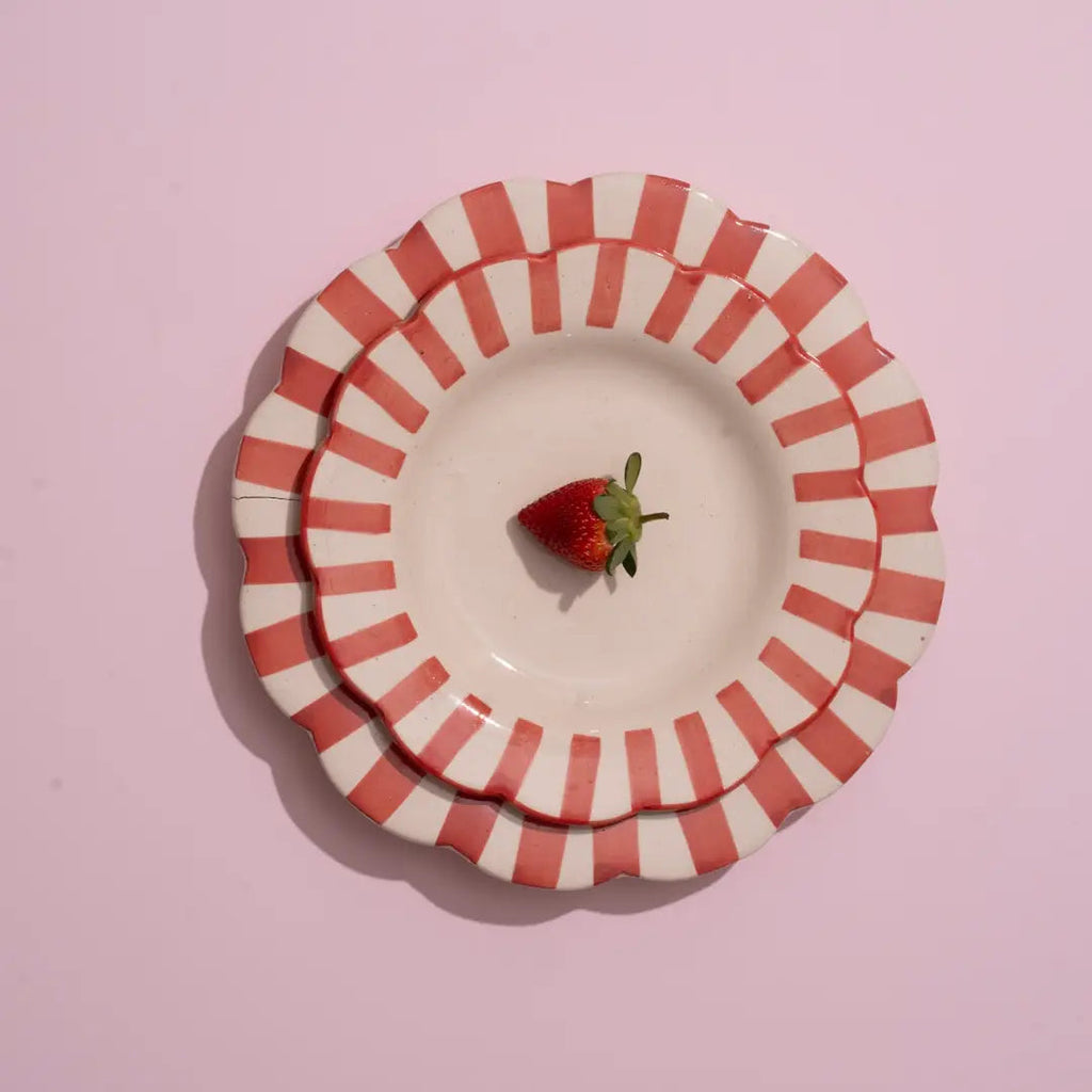 Red Stripe Ceramic Plates