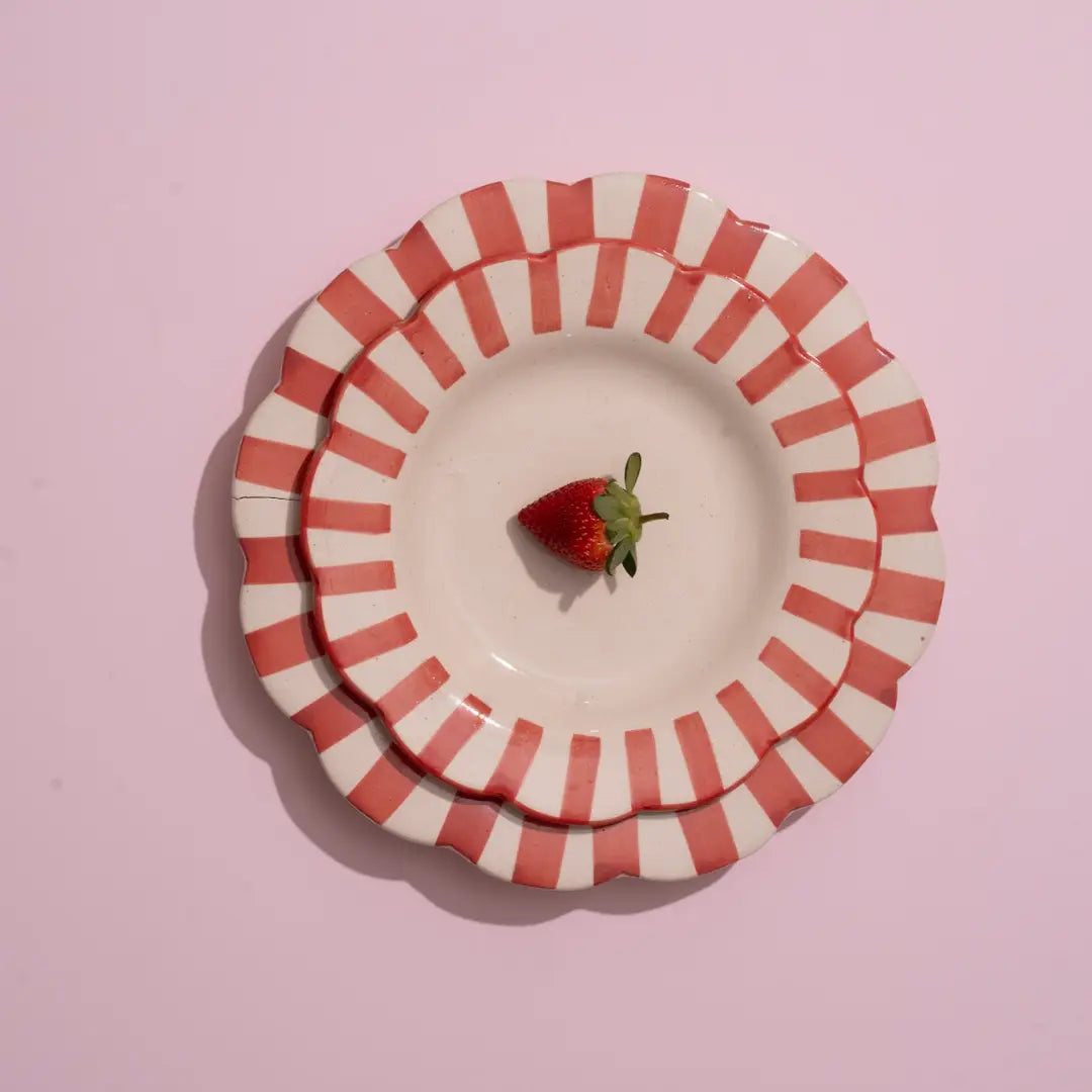 Red Stripe Ceramic Plates